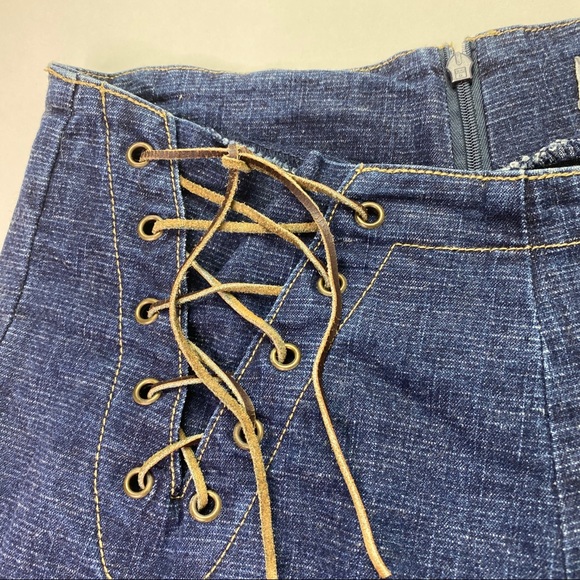 Vintage Rave R4R Denim Capri Blue Jeans Distress - Picture 15 of 16